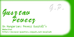 gusztav pevecz business card